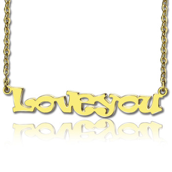 Gold Plated I Love You Name Necklace