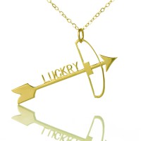 18ct Gold Plated 925 Silver Arrow Cross Name Necklaces Pendant Necklace