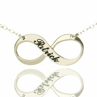 Engraved Name Infinity Necklace Sterling Silver