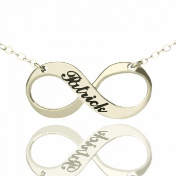 Engraved Name Infinity Necklace Sterling Silver