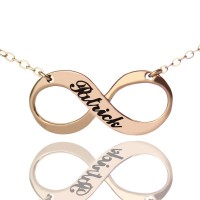 18ct Rose Gold Plated Engraved Infinity Necklace