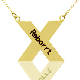 Personalised 18ct Gold Plated Silver St. Andrew Name Cross Necklace