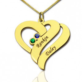 Two Hearts Forever One Love Necklace 18ct Gold Plated
