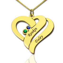 Two Hearts Forever One Love Necklace 18ct Gold Plated