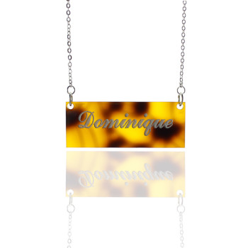 Personalised Acrylic Bar Carrie Name Necklace