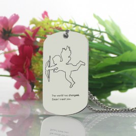 Cupid Man's Dog Tag Name Necklace