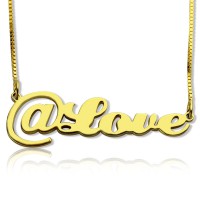 Twitter At Symbol Name Necklace 18ct Gold Plated