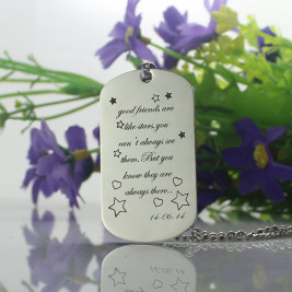 Best Friends Gift Dog Tag Name Necklace