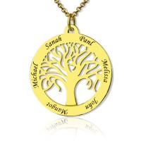 Tree of Life Jewellery Family Name Necklace in 18ct Gold Plated