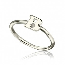 Personalised Women's Midi Initial Ring Sterling Silver