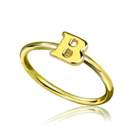 Custom Midi Initial Letter Ring 18ct Gold Plated