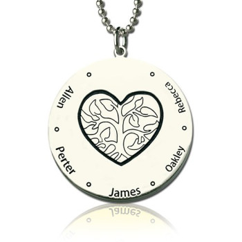 Family Tree Jewellery Necklace Engraved Names