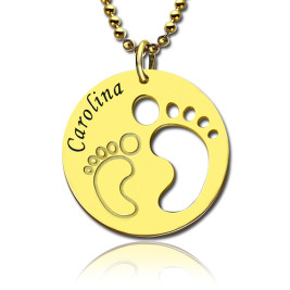 Cut Out Baby Footprint Pendant 18ct Gold Plated