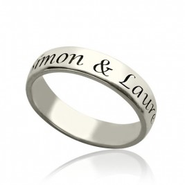 Personalised Promise Name Ring Sterling Silver