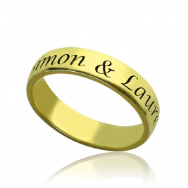 Engraved Promise Name Ring 18ct Gold Plated