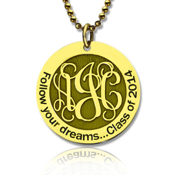 Follow Your Dreams Disc Monogram Necklace 18ct Gold Plated