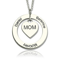 Family Names Necklace For Mom Sterling Silver