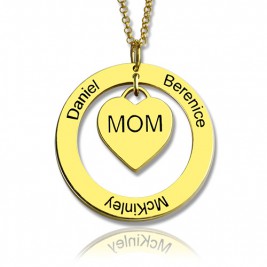 Family Names Necklace For Mom 18ct Gold Plating