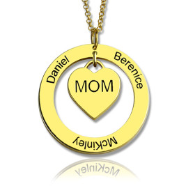 Family Names Necklace For Mom 18ct Gold Plating
