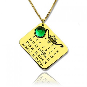 Birth Day Gifts - Birthday Calendar Necklace 18ct Gold Plated
