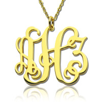 Solid Gold Taylor Swift Style Monogram Necklace 18ct