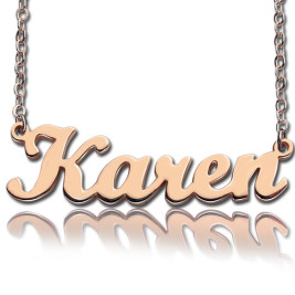 18ct Rose Gold Plated Karen Style Name Necklace