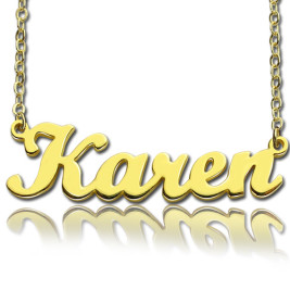 18ct Gold Plated Karen Style Name Necklace