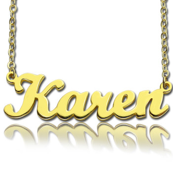 18ct Gold Plated Karen Style Name Necklace