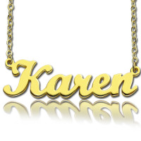 Gold Plated 925 Silver Karen Style Name Necklace