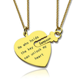 He Who Holds the Key Couple Necklaces Set 18ct Gold Plated