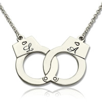 Handcuff Necklace For Couple Sterling Silver