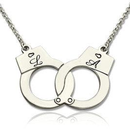 Handcuff Necklace For Couple Sterling Silver