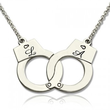 Handcuff Necklace For Couple Sterling Silver
