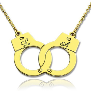 Personalised Handcuff Necklace 18ct Gold Plated