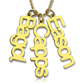 Customised Vertical Multiable Names Necklace 18ct Gold Plated