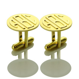 Cool Mens Cufflinks with Monogram Initial 18ct Gold Plated