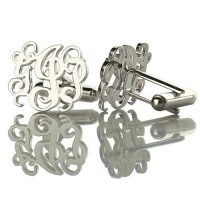 Personalised Cufflinks with Monogram Sterling Silver