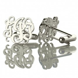 Personalised Cufflinks with Monogram Sterling Silver