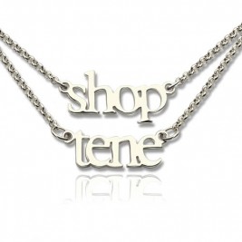 Sterling Silver Double Layer Mini Name Necklace
