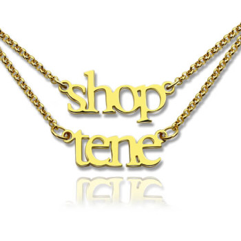 Double Layer Mini Name Necklace 18ct Gold Plated