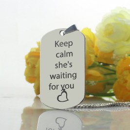 Personalised Cute His and Hers Dog Tag Necklaces Sterling Silver