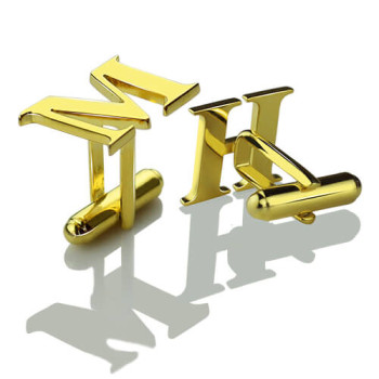 Best Initial Cufflinks 18ct Gold Plated