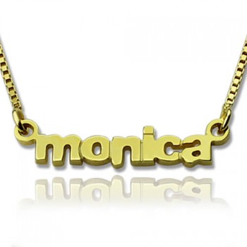 Personalised Small Lowercase Name Necklace in 18ct Gold Plated
