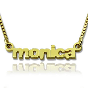 Personalised Small Lowercase Name Necklace in 18ct Gold Plated