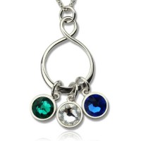 Personalised Birthstone Infinity Charm Necklace