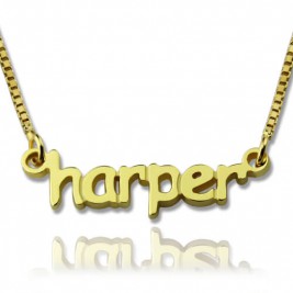 Personalised Mini Name Necklace 18ct Gold Plated