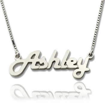 Sterling Silver Retro Name Necklace