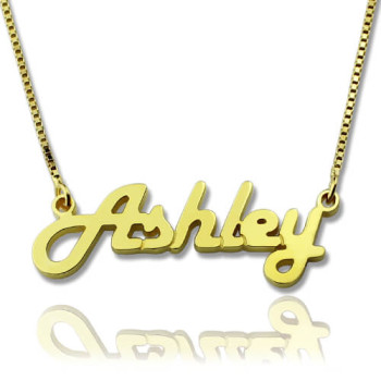 Retro Stylish Name Necklace 18ct Gold Plated