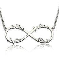 Sterling Silver Infinity Symbol Necklace 4 Names