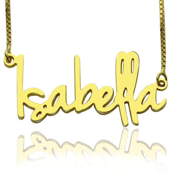 Small Name Necklace For Women in 18ct Gold Plated